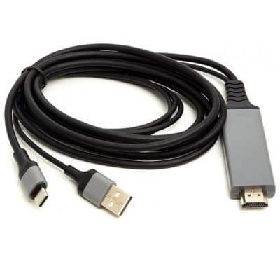 Кабель мультимедійний HDMI M to USB-C + USB2.0 AM 1.0m PowerPlant (CA912025)