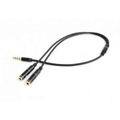 Кабель мультимедійний 3.5mm M to 2x3.5mm F 0.2m (4pin) Cablexpert (CCA-417M)