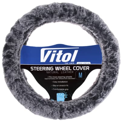 Чохол на руль VITOL M тсір (VLOD-F101 WH/D.GY M)