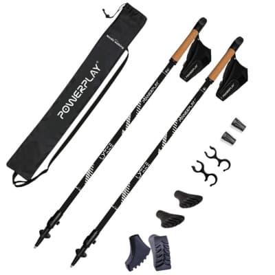 Палиці для скандинавської ходи PowerPlay 9111 Lykke Black/White 80-135 см (PP_9111_White)