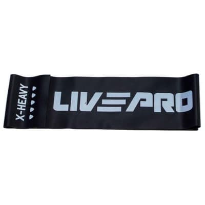 Еспандер LivePro Fitness Band X-Heavy LP8415-XH чорний Уні 200х15см (11,3кг) (6951376153699)