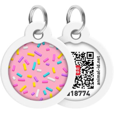 Адресник для тварин WAUDOG Smart ID з QR паспортом "Маршмеллоу", круг 30 мм (230-0214)