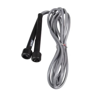 Скакалка LiveUp PVC Jump Rope LS3115-g в тубусі чорний/сірий 275x0.5см (6951376100655)