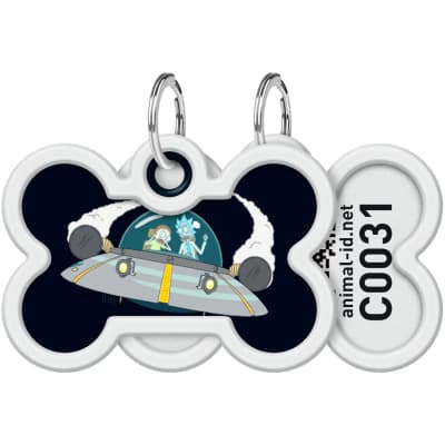 Адресник для тварин WAUDOG Smart ID з QR паспортом "Рік і Морті 1", кістка 40х28 мм (231-0280)