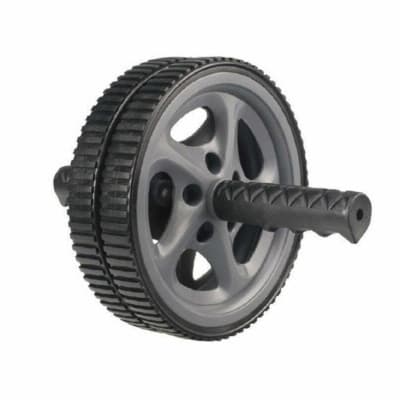 Ролик для преса LiveUp Exercise Wheel 18 см чорний, сірий LS3160B (6951376107272)