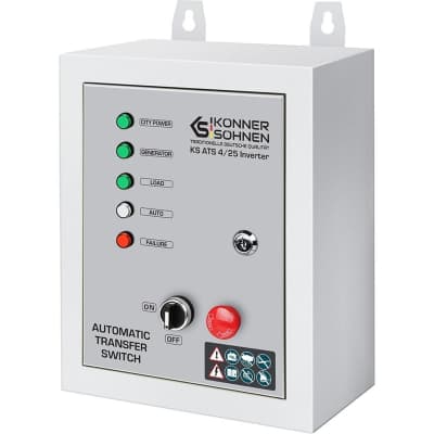 Автоматичне введення резерву (АВР) Konner&Sohnen KS ATS 4/25 Inverter, 230-400В, 5.75(11.5)кВт, 25(50)А, 13кВт (KSATS4/25INVERTER)