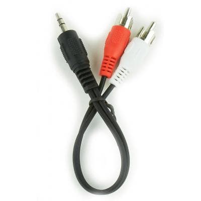 Кабель мультимедійний 3.5mm M to 2xRCA M 0.2m Cablexpert (CCA-458/0.2)